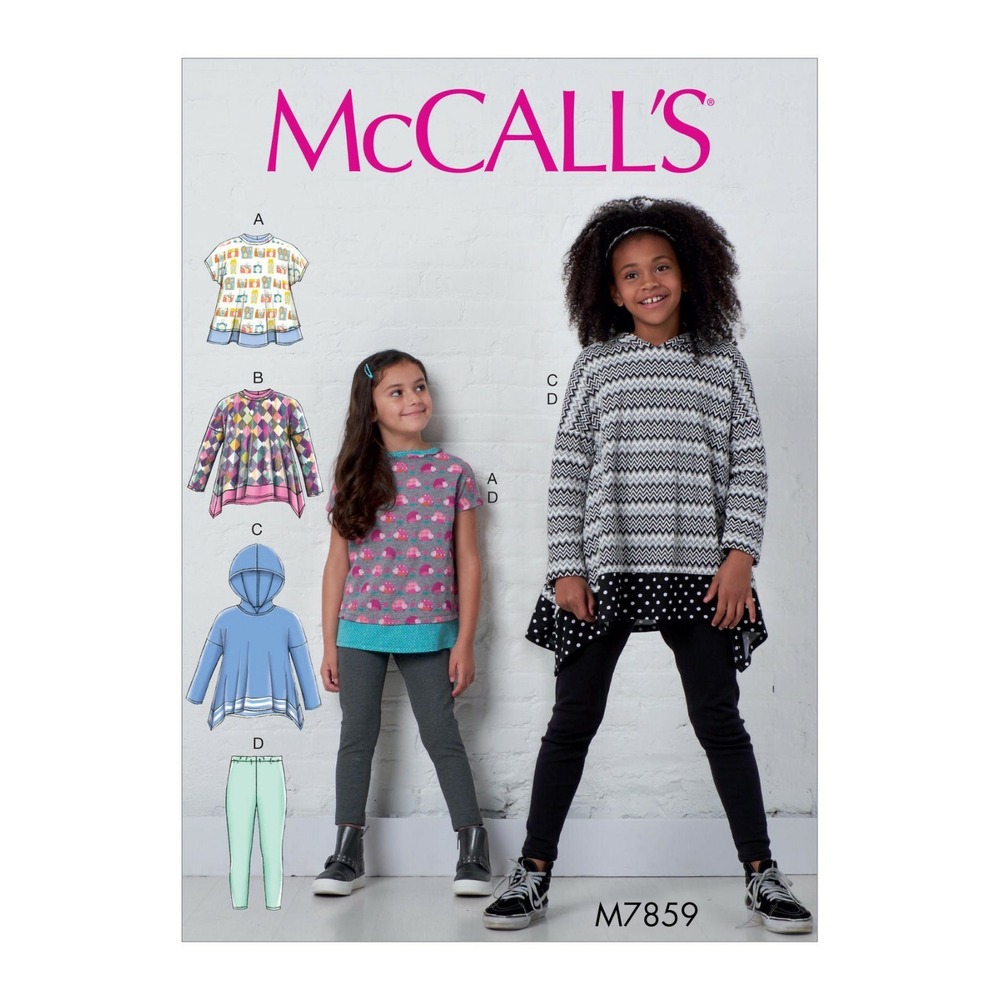McCall's Girl's Tops & Leggings, M7859 Size CCE (3 - 4 - 5 - 6)